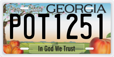 GA license plate POT1251