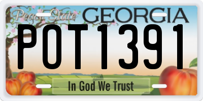 GA license plate POT1391