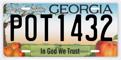 GA license plate POT1432