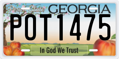 GA license plate POT1475