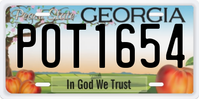 GA license plate POT1654