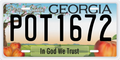 GA license plate POT1672