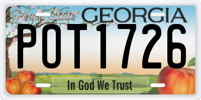 GA license plate POT1726