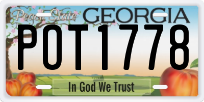 GA license plate POT1778
