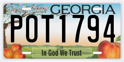 GA license plate POT1794