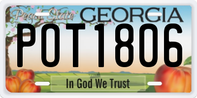GA license plate POT1806