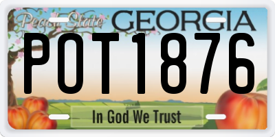 GA license plate POT1876