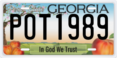 GA license plate POT1989