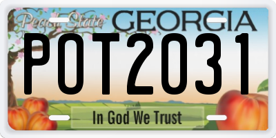 GA license plate POT2031