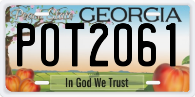 GA license plate POT2061