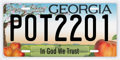 GA license plate POT2201