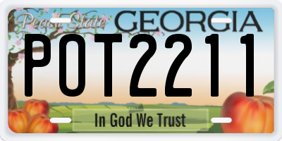 GA license plate POT2211