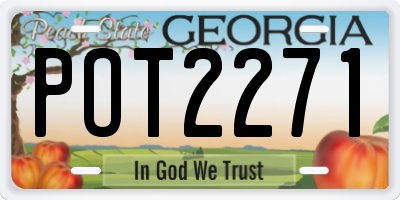 GA license plate POT2271