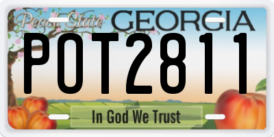 GA license plate POT2811