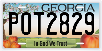 GA license plate POT2829