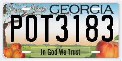GA license plate POT3183