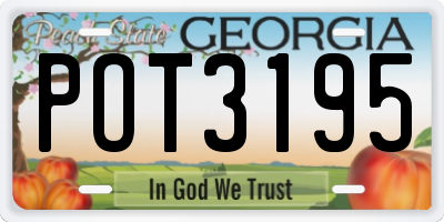 GA license plate POT3195