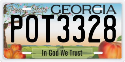 GA license plate POT3328