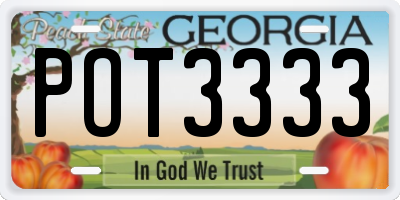 GA license plate POT3333