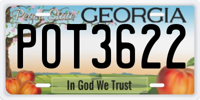 GA license plate POT3622