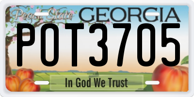 GA license plate POT3705