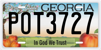 GA license plate POT3727