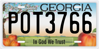 GA license plate POT3766