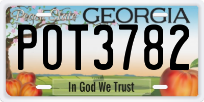 GA license plate POT3782