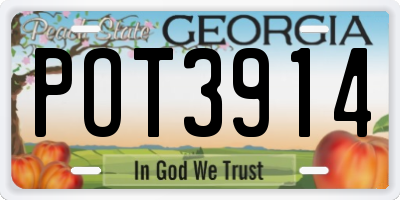 GA license plate POT3914