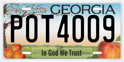 GA license plate POT4009