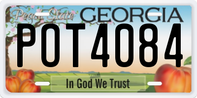 GA license plate POT4084