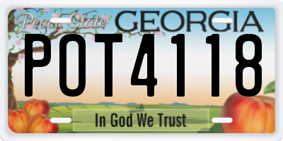 GA license plate POT4118