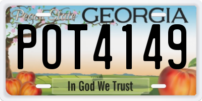 GA license plate POT4149