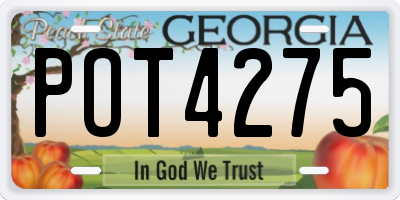 GA license plate POT4275