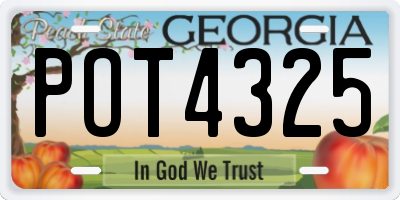 GA license plate POT4325