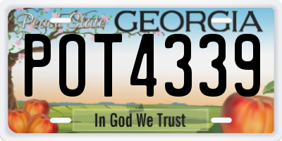 GA license plate POT4339