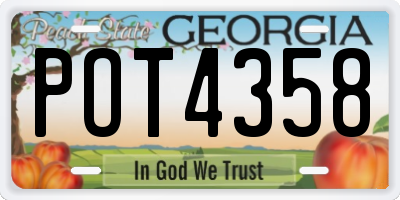 GA license plate POT4358