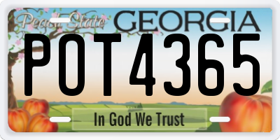 GA license plate POT4365