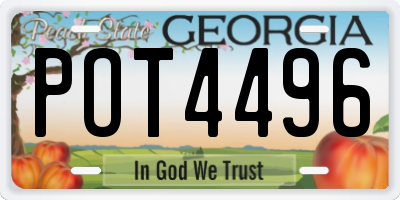 GA license plate POT4496
