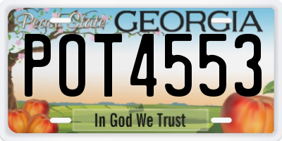 GA license plate POT4553