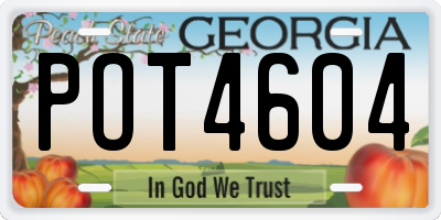 GA license plate POT4604
