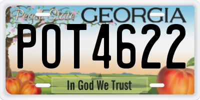 GA license plate POT4622