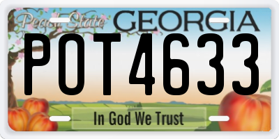 GA license plate POT4633