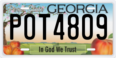 GA license plate POT4809