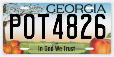 GA license plate POT4826