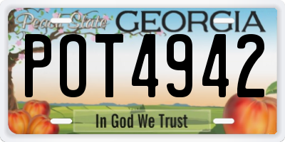 GA license plate POT4942