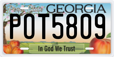 GA license plate POT5809