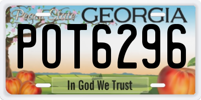 GA license plate POT6296
