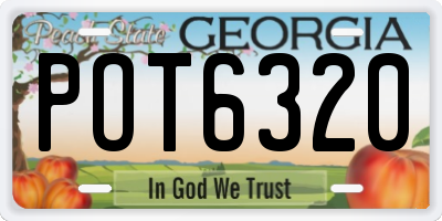 GA license plate POT6320