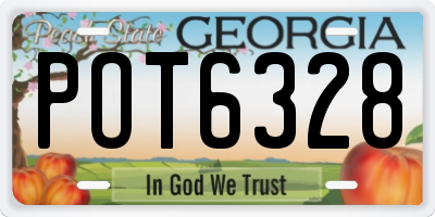 GA license plate POT6328